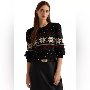 Lauren Ralph Lauren Fair Isle Puff-Sleeve Sweater